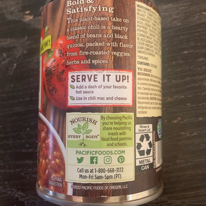 photo of Pacific Foods plant based Chili Fire Roasted Vegtable shared by @friendlyvegan on  15 Feb 2024 - review