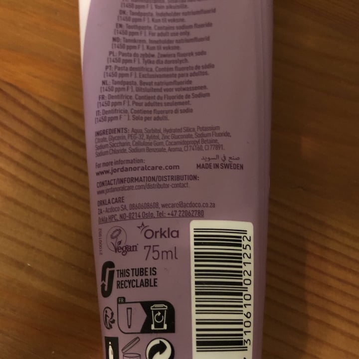 photo of Jordan Sensitive Toothpaste shared by @heltsus on  30 Dec 2023 - review