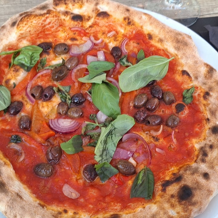 photo of Dal Mazzo pizzeria a La Spezia pizza base rossa con peperoni cipolle olive nere shared by @stefyveg on  11 Jul 2025 - review