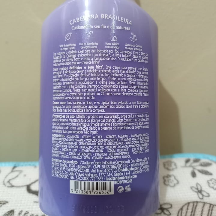 photo of L’Occitane au Brésil Creme Para Pentear Maracujá shared by @larimidori on  26 Apr 2024 - review