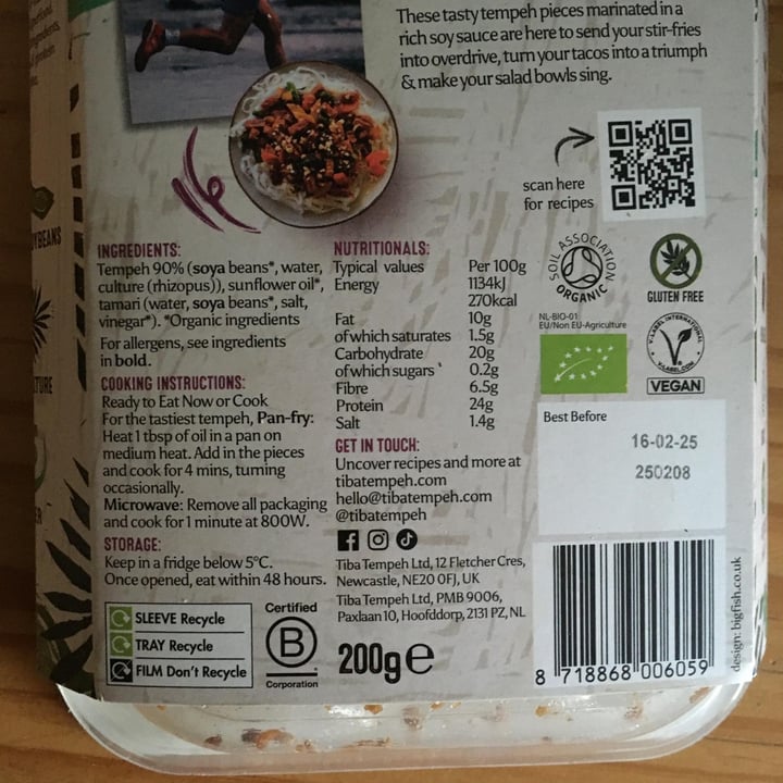 photo of Tiba tempeh soy marinated pieces shared by @salsedine on  06 Apr 2025 - review