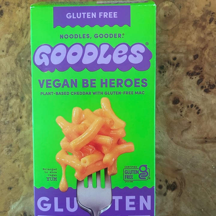 photo of Goodles Vegan be Heroes, chedder gluten free mac and cheese shared by @lotuskay on  02 Jun 2024 - review