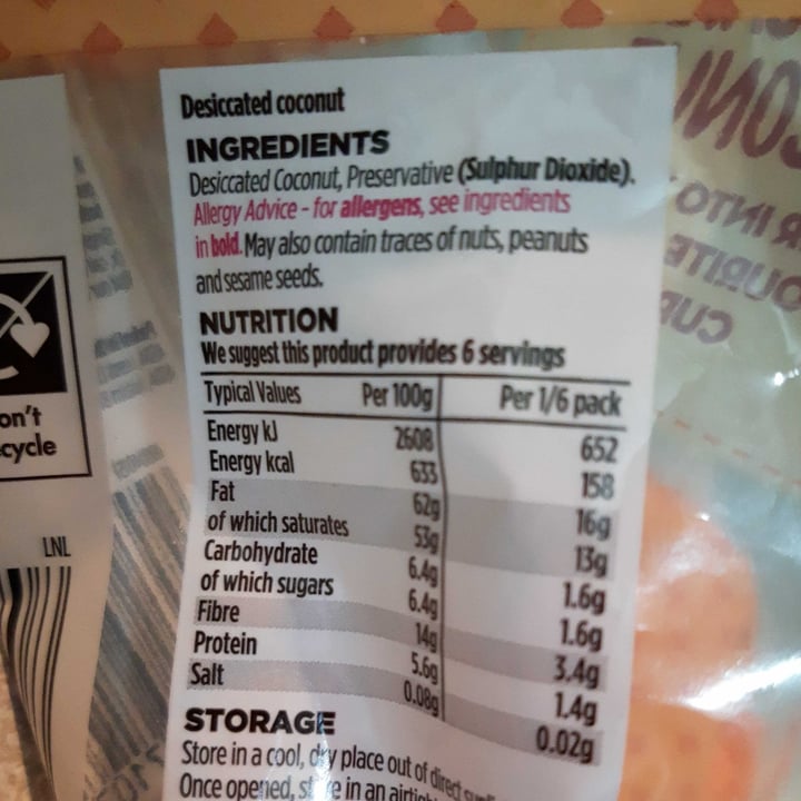 photo of ASDA Desiccated Coconut shared by @welovenature on  10 Feb 2024 - review