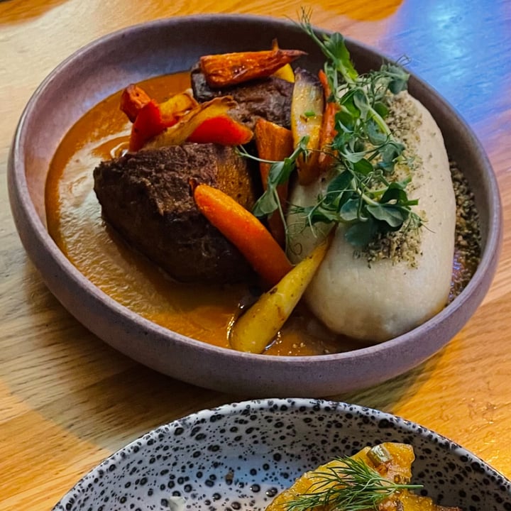 photo of Moment - Cafe & Bistro Rosehip Sauce, Yeast Dumpling, Root Vegetables, Seitan shared by @katelouisepowell on  23 Feb 2024 - review