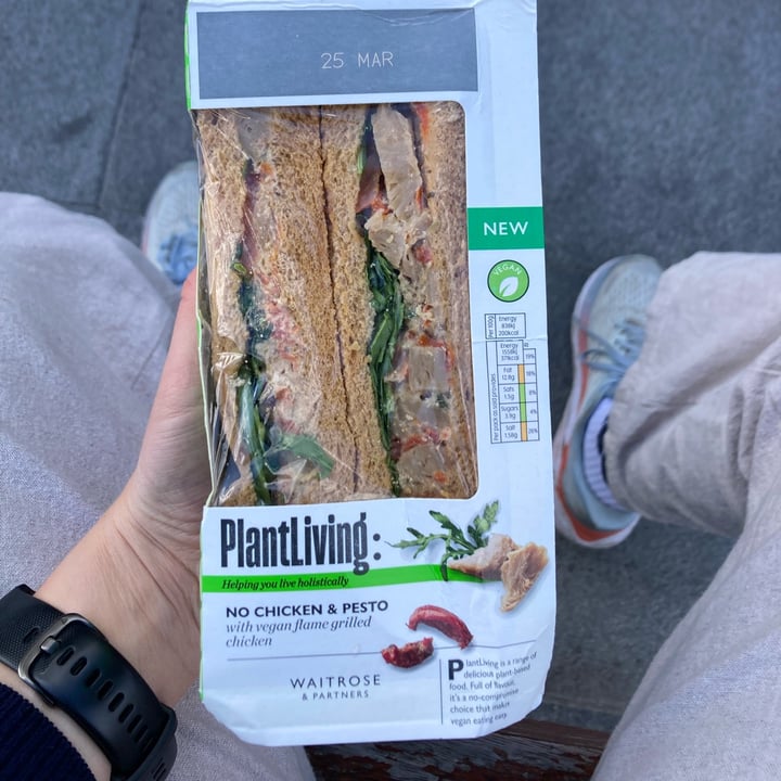 photo of Plantlife: Waitrose & partners No Chicken and Pesto Sandwich shared by @alicesouthwood on  27 Mar 2024 - review