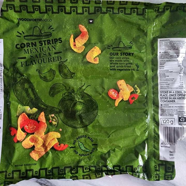 photo of Woolworths Food Corn strips Mexican salsa flavour shared by @darrenveganessen on  25 Sep 2023 - review
