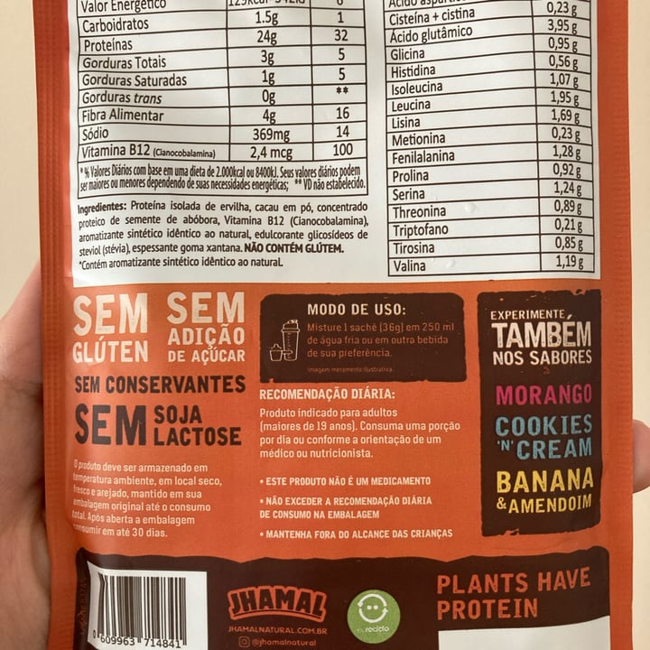photo of Jhamal Proteína em pó Sabor Chocolate shared by @nandop on  02 May 2024 - review
