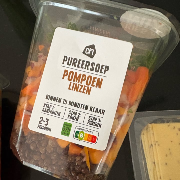 photo of Albert Heijn AH pompoen linzen soep shared by @louiseloveslentils on  10 Feb 2025 - review