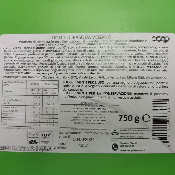 photo of Coop dolce di Pasqua vegano shared by @tina2021 on  09 Apr 2024 - review