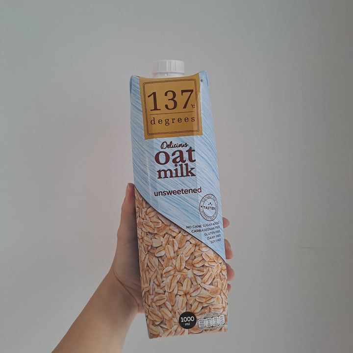 photo of 137 degrees Unsweetened Oat Milk shared by @plantaepy on  08 Sep 2025 - review