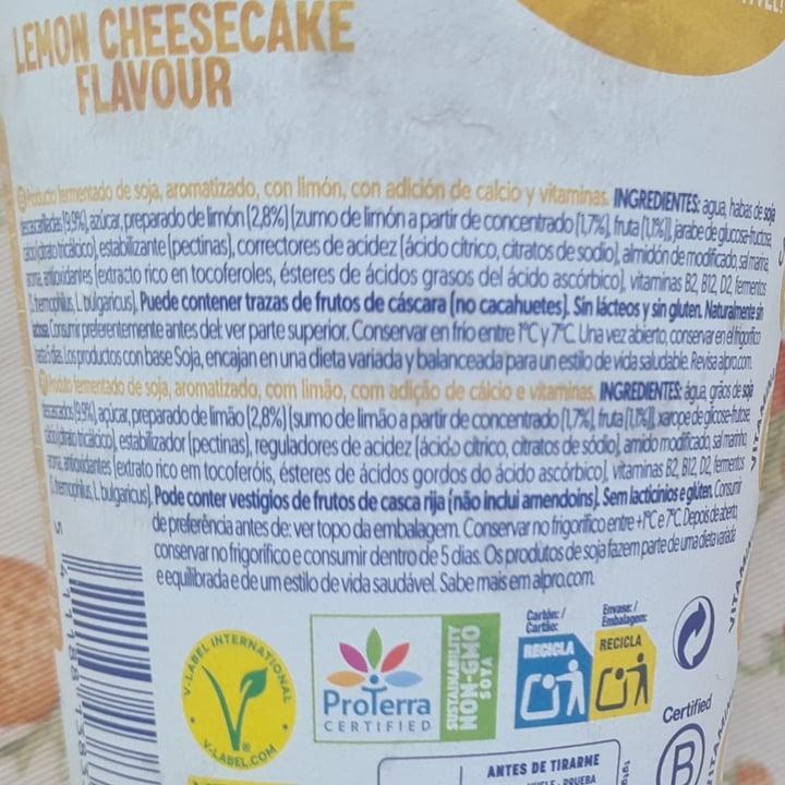 photo of Alpro Lemon Cheesecake Flavour Yoghurt shared by @oierland on  22 Jun 2025 - review