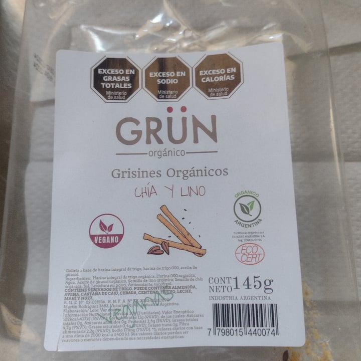 photo of Grün Orgánico Grisines Orgánicos con Lino y Chía shared by @ncdn on  04 Apr 2024 - review