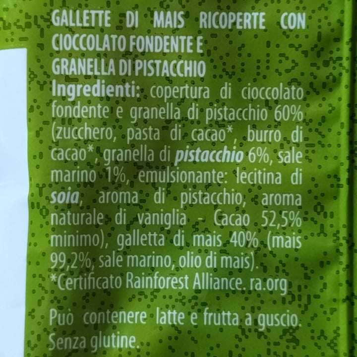 photo of Buonora Gallette di mais ricoperte di cioccolato fondente e pistacchio shared by @bruinichiara on  01 Feb 2024 - review