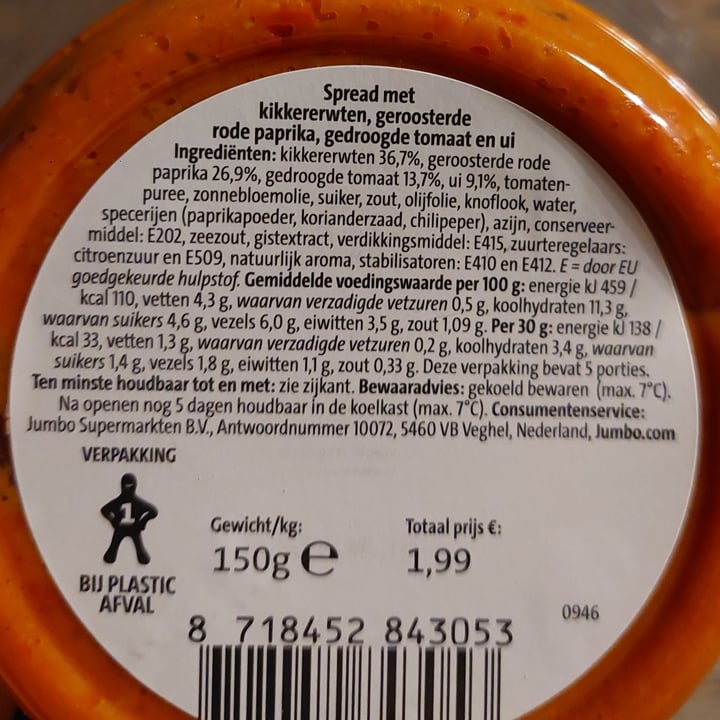 photo of Jumbo Smokey bbq paprika groente spread & dip shared by @frendssnotfood on  21 Nov 2024 - review