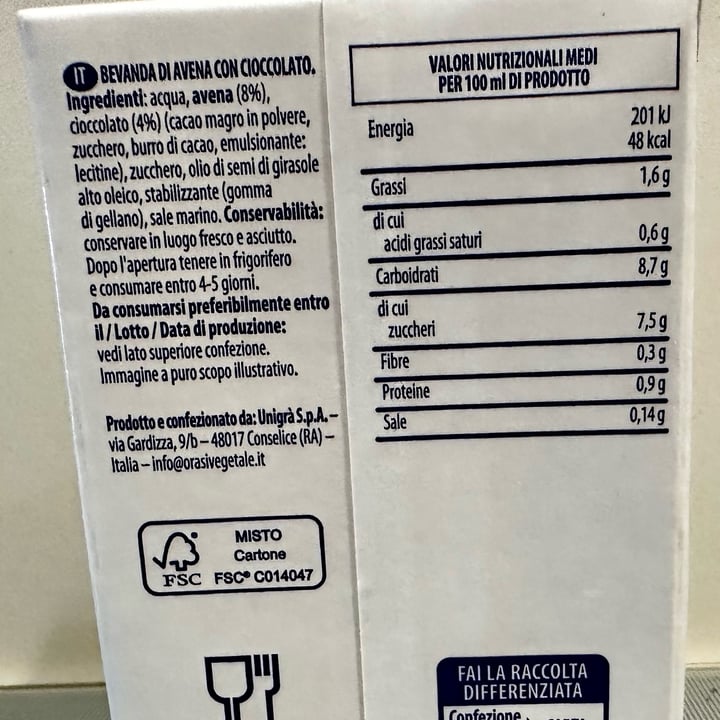 photo of OraSí avena e cioccolato shared by @supergats on  07 Jun 2024 - review