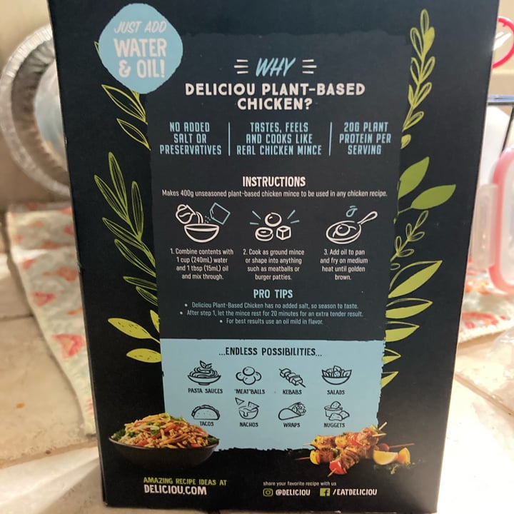 photo of Deliciou Plant Based Chicken - Ground Plant Mince shared by @lion1518 on  16 Jul 2025 - review