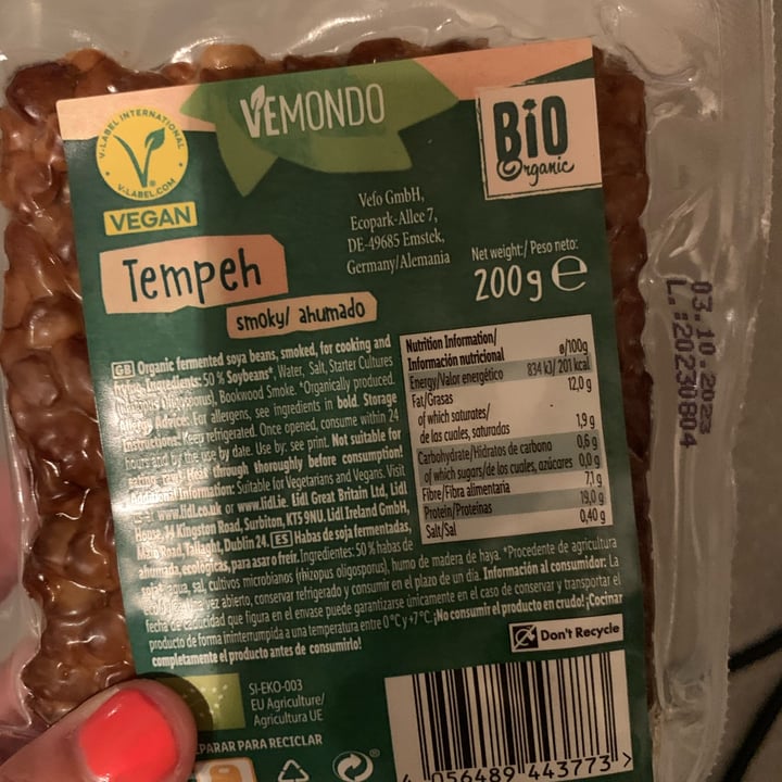 photo of Vemondo Organic Smoky Tempeh shared by @cieffe18 on  31 Aug 2023 - review