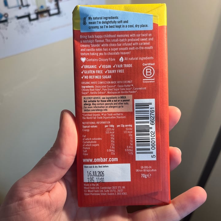 photo of Ombar Blonde - Caramelised White Chocolate Bar shared by @ameriamber on  06 Oct 2025 - review