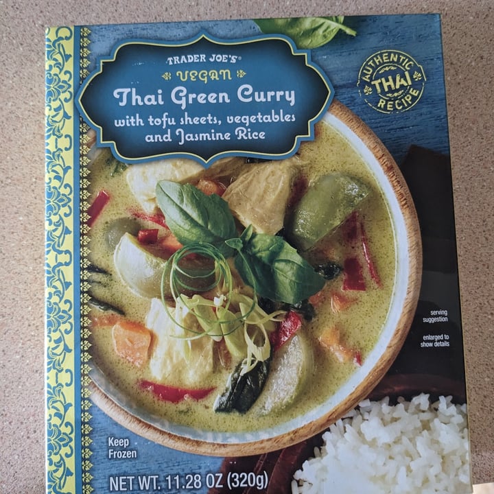 photo of Trader Joe's Thai Green Curry with tofu sheets, vegetables and Jasmine Rice shared by @ghundley on  06 Nov 2023 - review