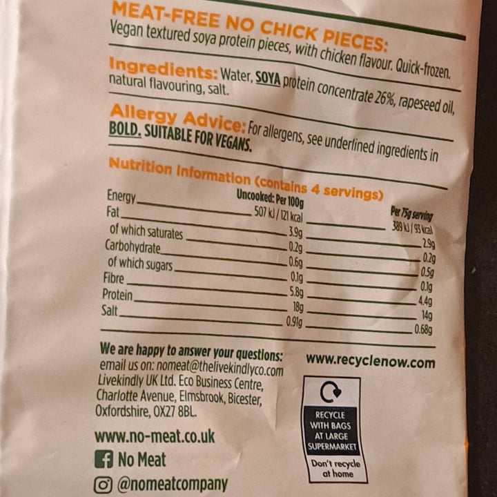 photo of The NOMEAT Company No Chick Pieces shared by @outgrowing8carnism on  16 Sep 2025 - review