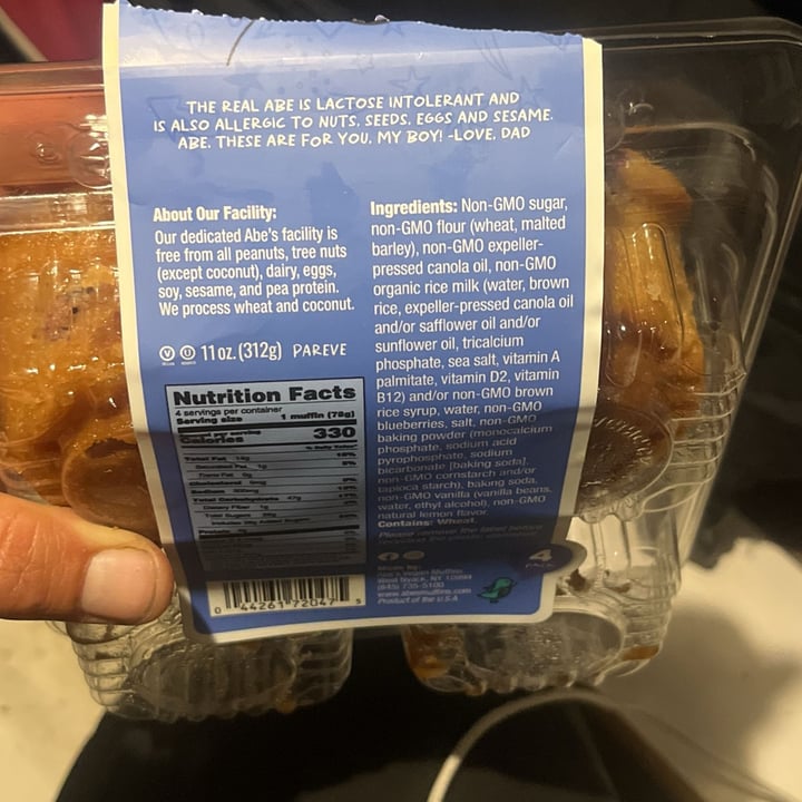 photo of Abe's Vegan Muffins Abe's Vegan One BIG Blueberry Muffin shared by @oshmorethstorm on  08 Sep 2025 - review