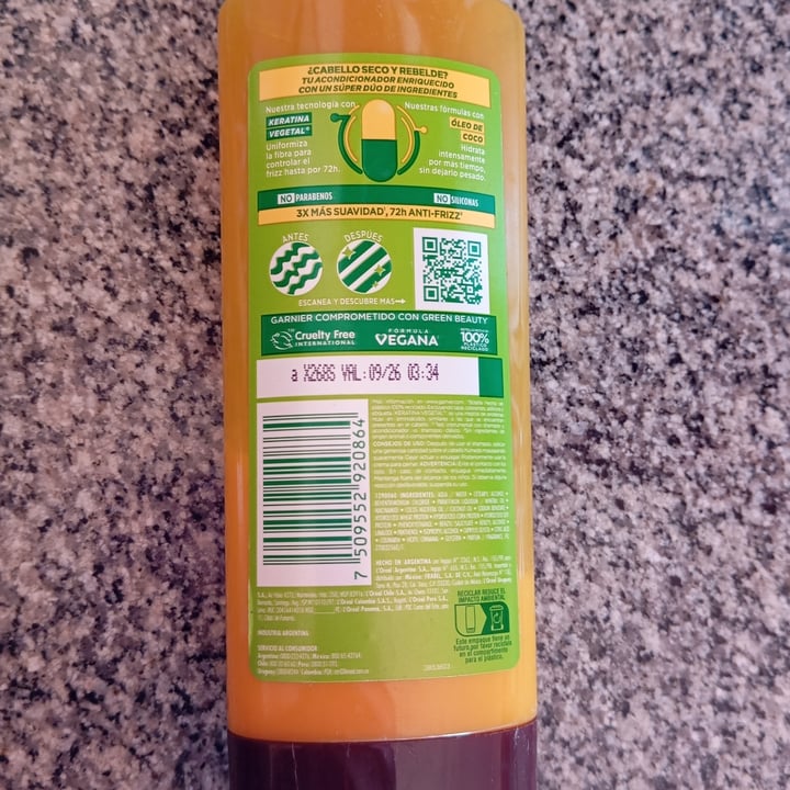 photo of Garnier Acondicionador Oil Repair liso coco shared by @nanaaseven on  10 Sep 2025 - review