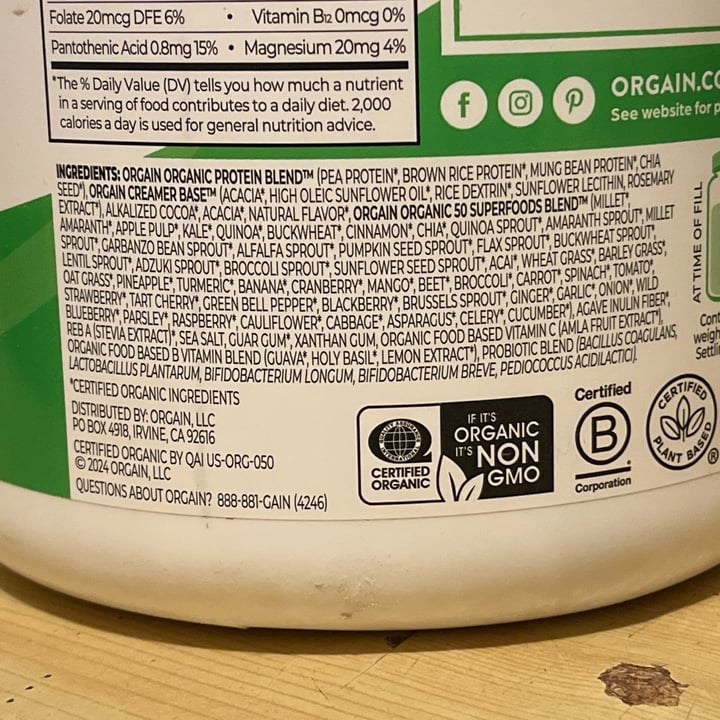 photo of Orgain Creamy Chocolate Fudge Organic Protein Plant Based Protein Powder shared by @petramodirari on  09 Jun 2025 - review