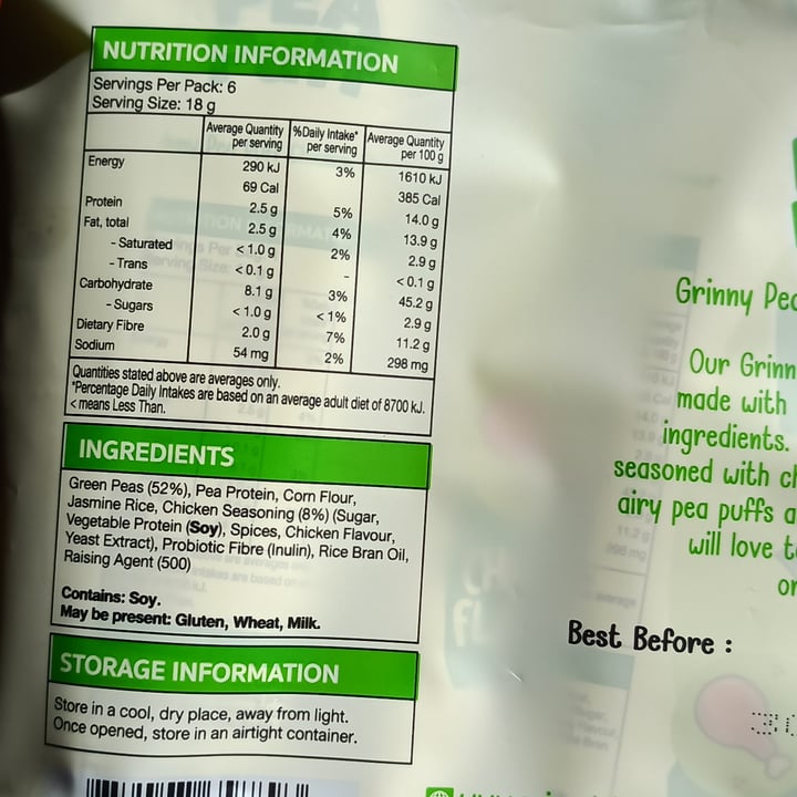 photo of Grinny Chicken Pea Puff shared by @tardisco on  10 Oct 2025 - review