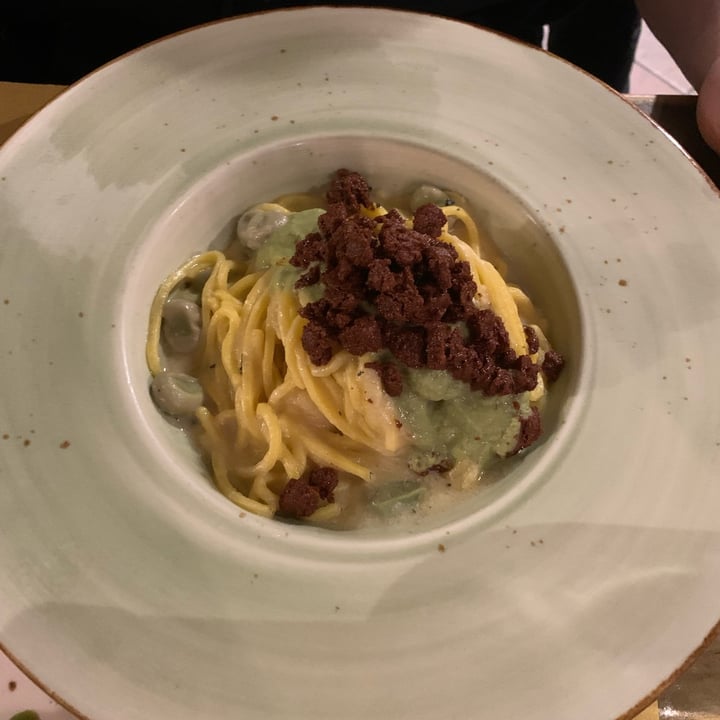 photo of Soul Kitchen spaghetti alla chitarra Con Crema Di Fave E Guanciale E Pecorino Vegan shared by @beatricepaolo on  04 May 2024 - review