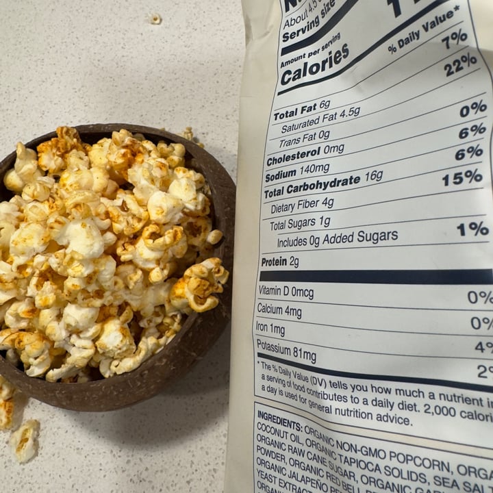 photo of Lesser Evil Snacks popcorn fiery hot shared by @berryveganplanet on  17 Dec 2023 - review
