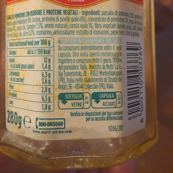 photo of Mutti Ragù Alla Mutti 100% Vegetale shared by @lupogrigio on  20 Oct 2024 - review