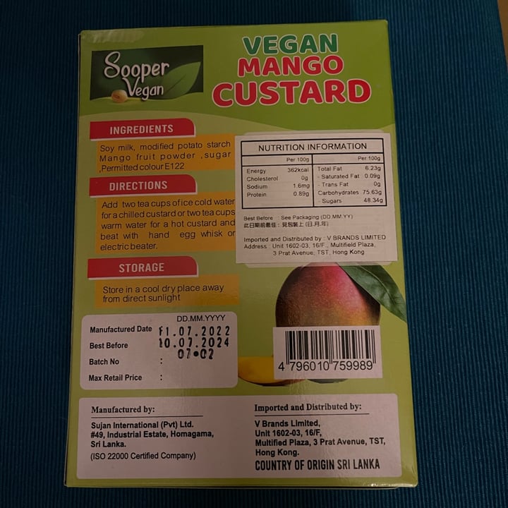 photo of sooper vegan Vegan Mango Custard shared by @paologemma on  14 Mar 2024 - review