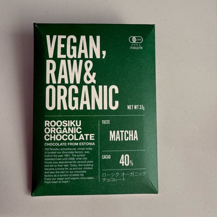 photo of Roosiku Vegan Raw Organic Chocolate - Matcha shared by @zsuz on  21 Apr 2025 - review
