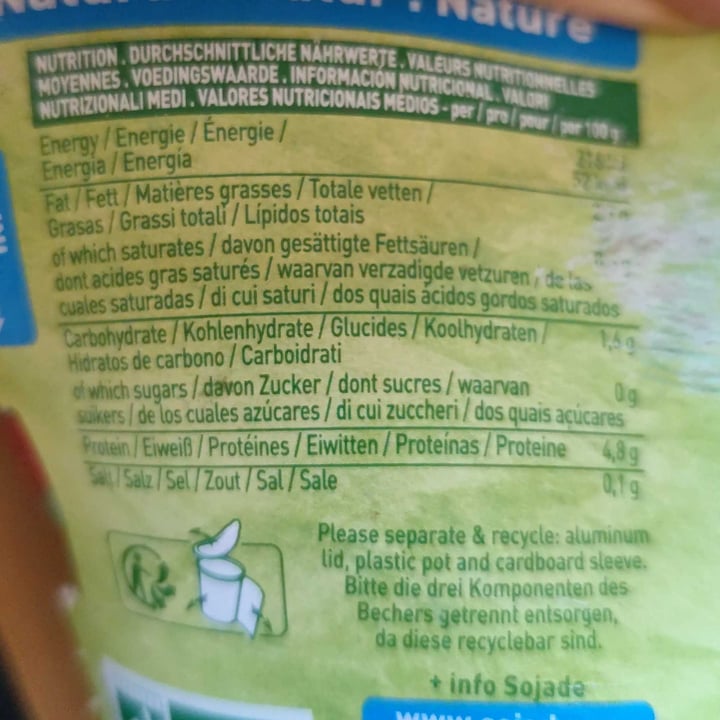 photo of Sojade Natural yogurt shared by @carliperli on  22 Aug 2024 - review