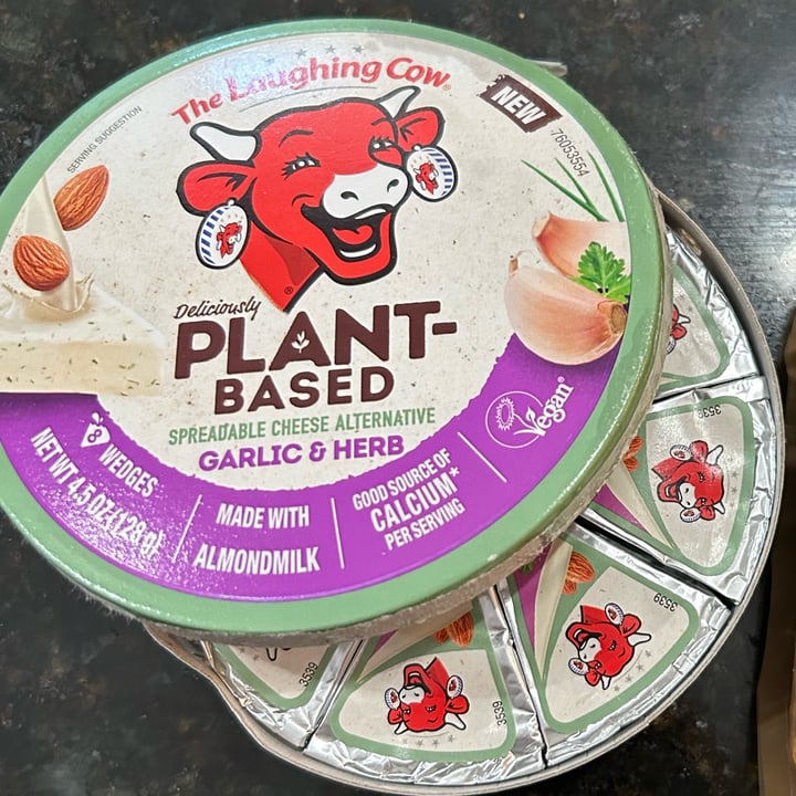 photo of The Laughing Cow garlic and herbs plant based spread shared by @natsveganfood on  28 May 2024 - review