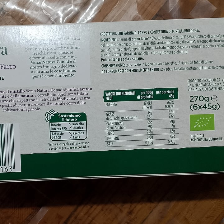 photo of Verso Natura Conad Veg Crostatine Di Farro Al Mirtillo shared by @snakegdg on  08 Oct 2024 - review