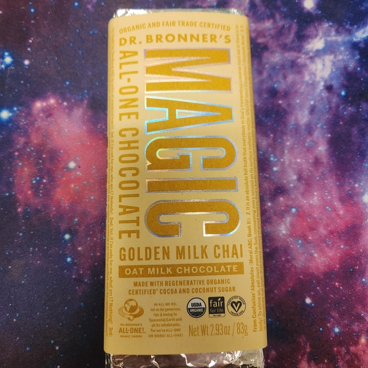 photo of Dr. Bronner's Golden Milk Chai Oat Milk Chocolate shared by @picklesnickels on  30 Apr 2024 - review