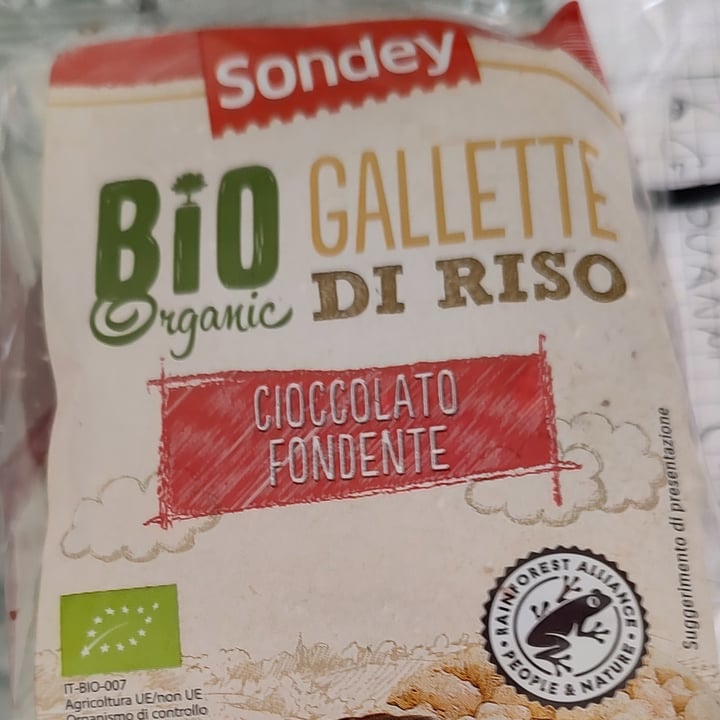 photo of Sondey Bio gallette di riso con cioccolato fondente shared by @giuliaolisardinia on  10 Oct 2023 - review