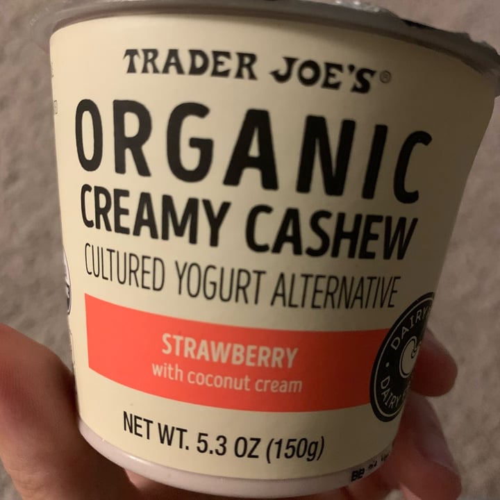 photo of Trader Joe's Organic Creamy Cashew Cultured Yogurt Alternative Strawberry shared by @rochi09 on  12 Oct 2023 - review