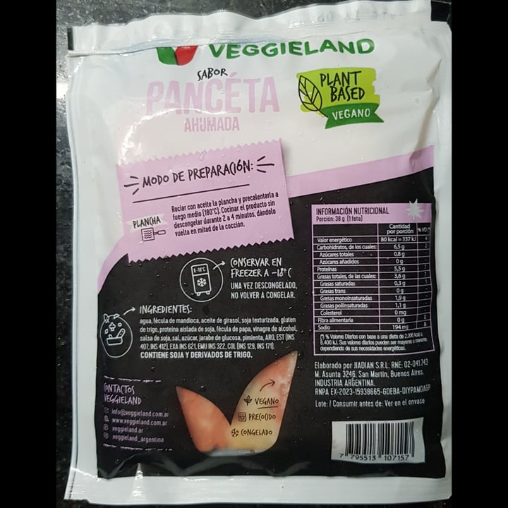 photo of Veggieland Sabor Panceta ahumada shared by @aquilesjugador on  18 Jul 2025 - review
