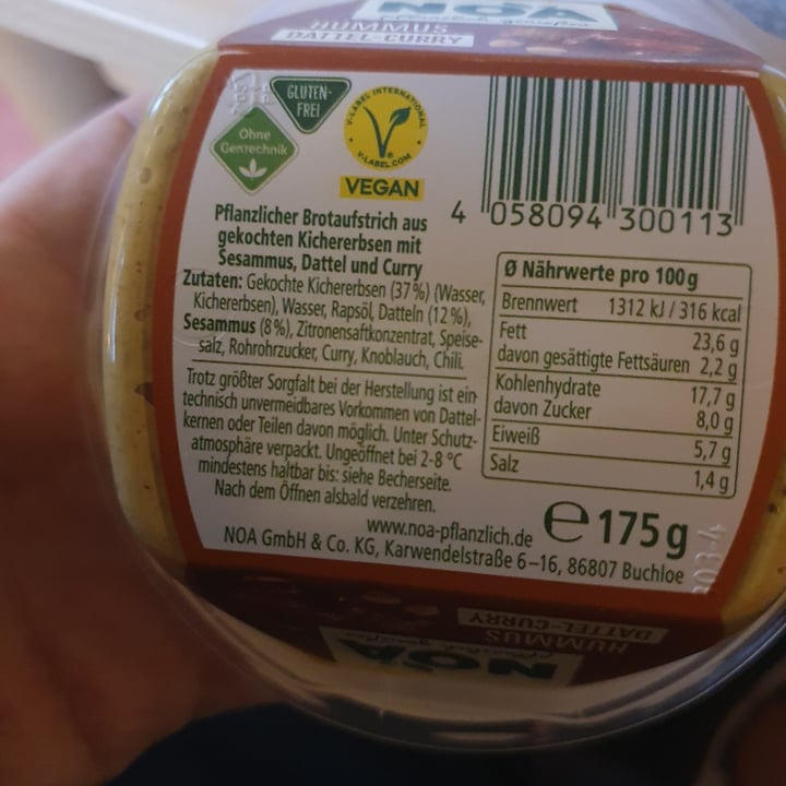 photo of Noa hummus Dattel Curry shared by @gloomaniac on  21 Dec 2023 - review