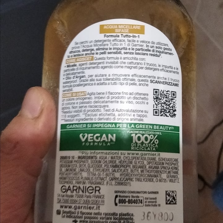 photo of Garnier Acqua micellare bifase con olio d'argan shared by @veggylove on  27 Nov 2024 - review