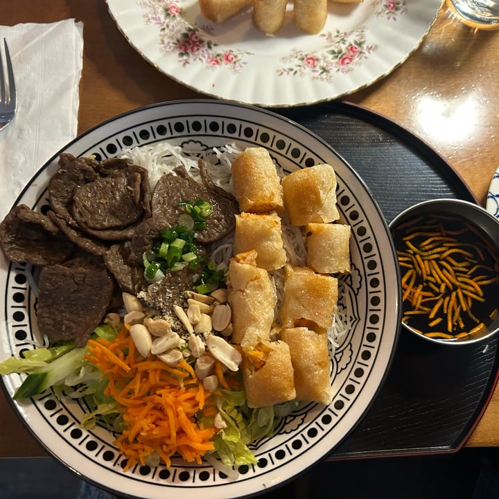 photo of Seasoned Fusion Tastes Vegan Vermicelli With Beef And Spring rolls shared by @lindsaymcmindsay on  03 Nov 2024 - review