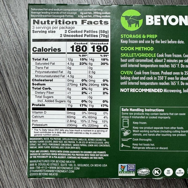 photo of Beyond Meat Beyond Breakfast Sausage Spicy shared by @berryveganplanet on  20 Apr 2024 - review