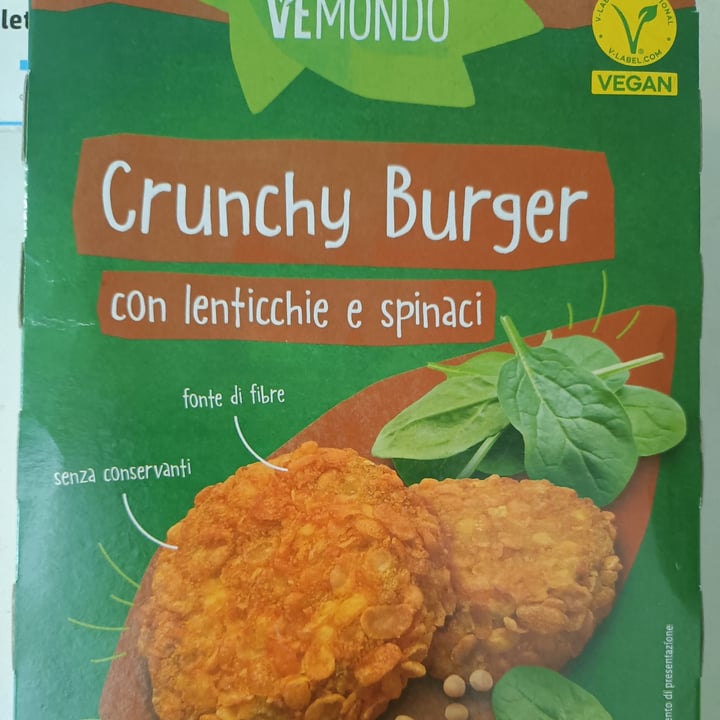 photo of Vemondo *Crunchy  Burgher*  Con Lenticchie E Spinaci shared by @irewillard on  28 May 2024 - review