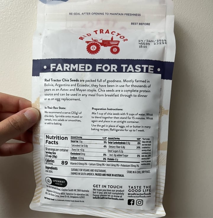 photo of Red Tractor Foods Chia Blackseeds shared by @sweetdoe37 on  06 Feb 2025 - review