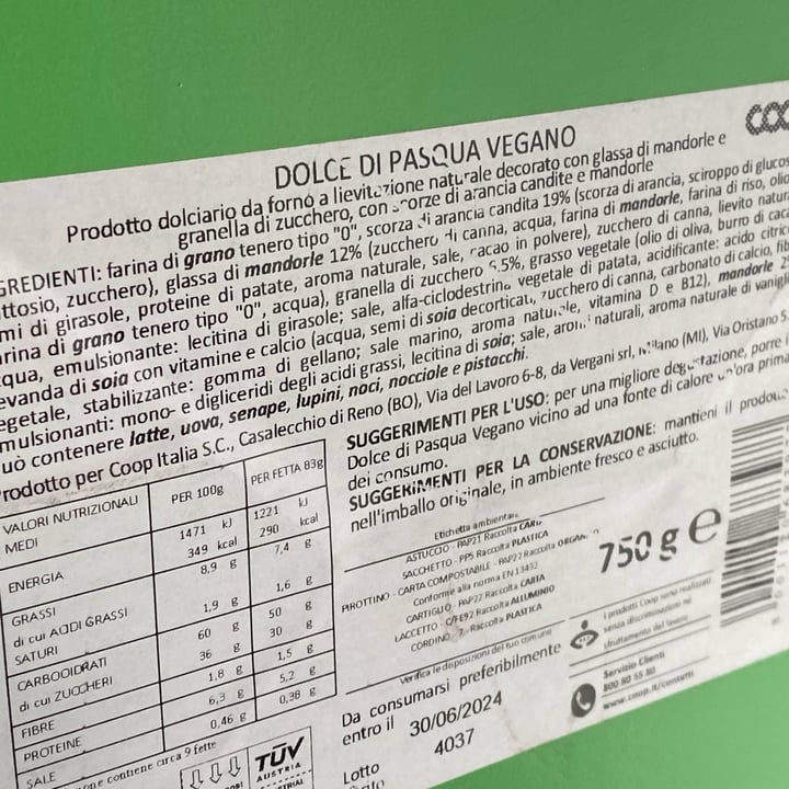 photo of Coop dolce di Pasqua vegano shared by @animalionline on  31 Mar 2024 - review