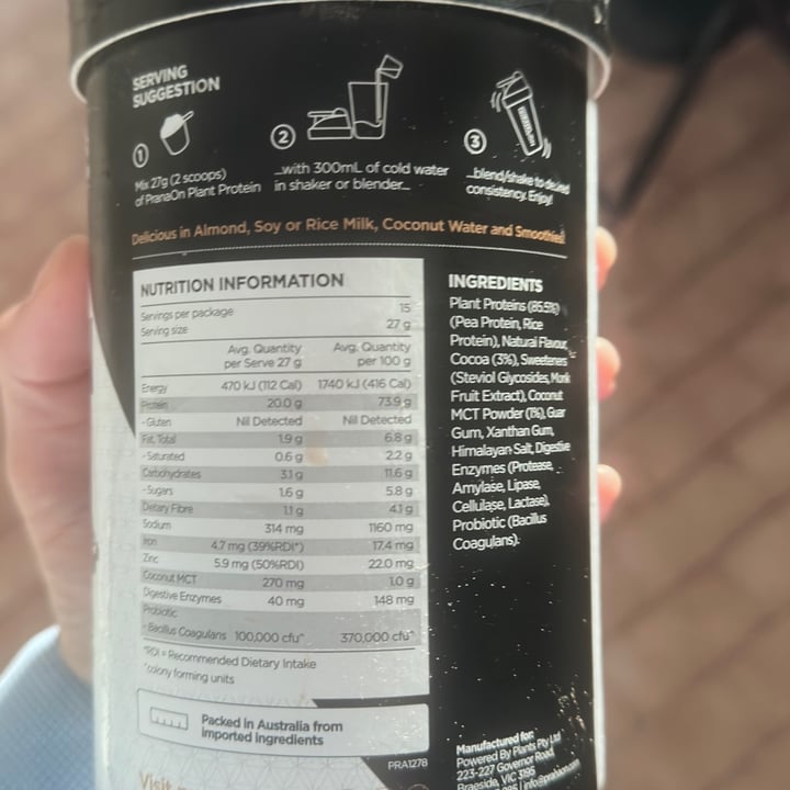 photo of PranaOn Plant Protein Shake - Chocolate shared by @cslin90 on  30 Jun 2024 - review