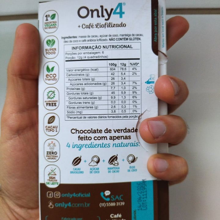 photo of Only4 Chocolate Com Açúcar De Coco  Café shared by @caiofornari on  29 Jun 2025 - review