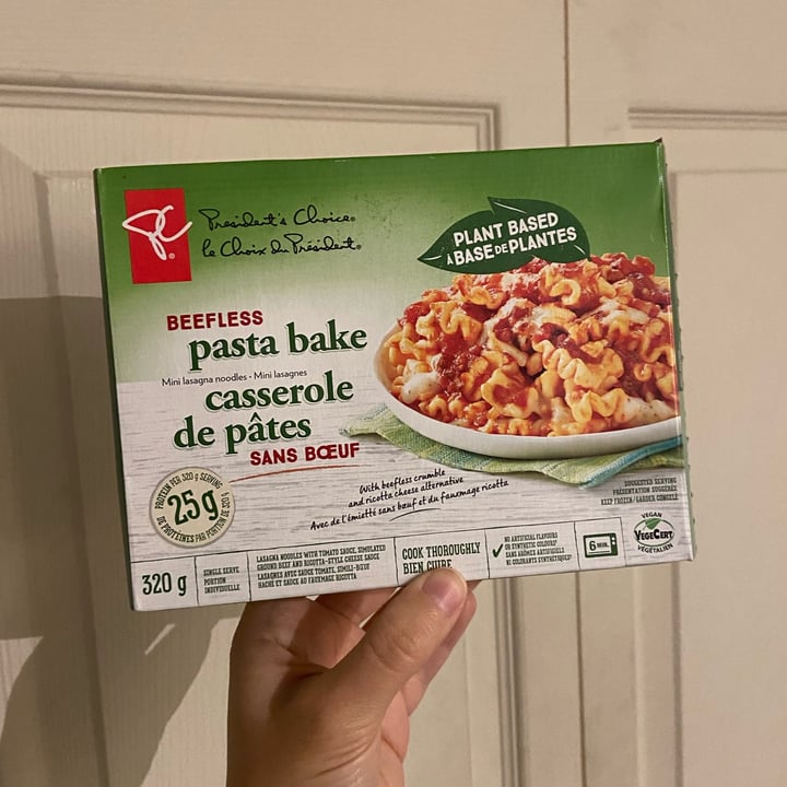 photo of President's Choice Beefless Pasta Bake shared by @veggie-meg on  21 Nov 2024 - review